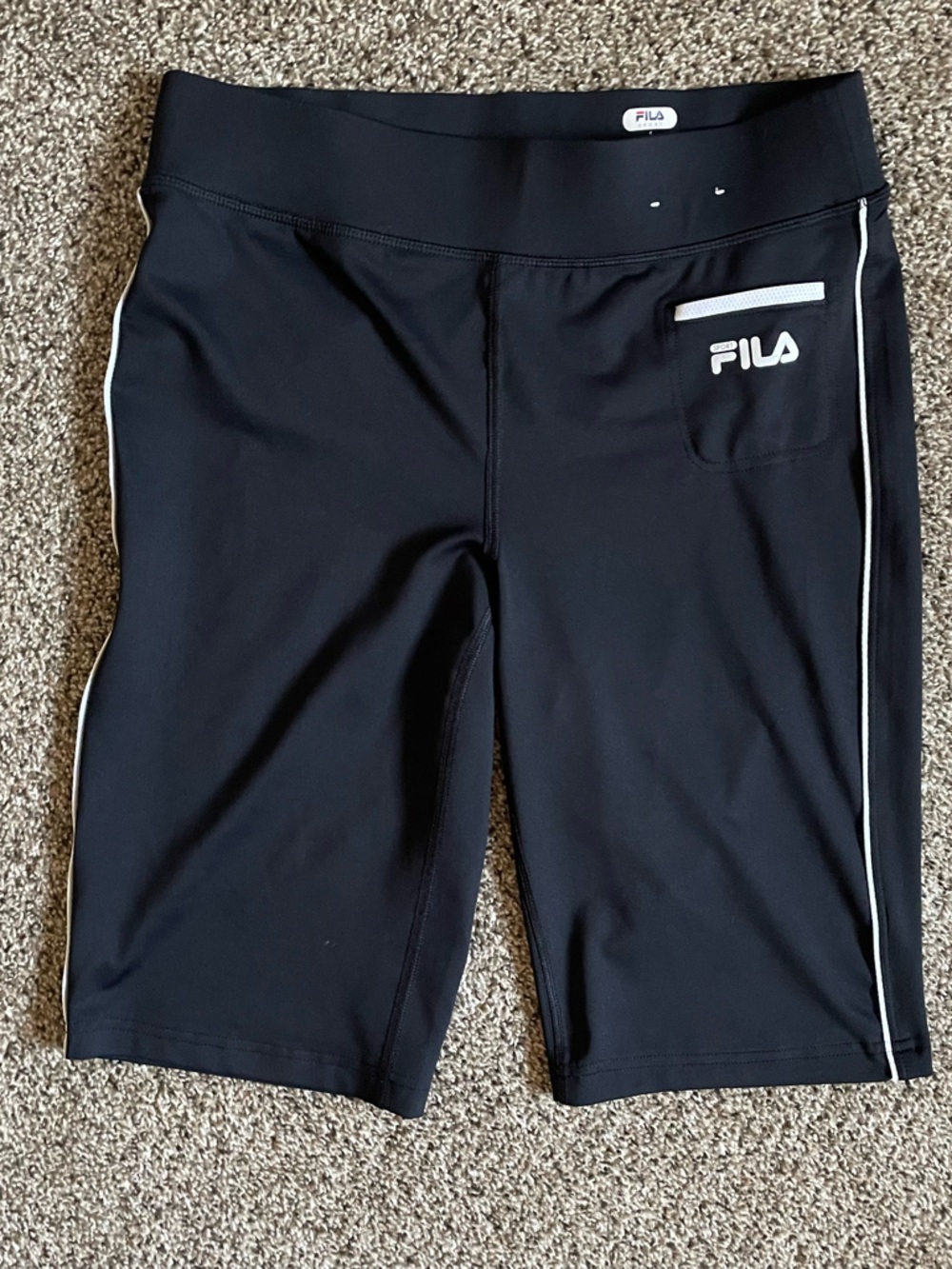 FILA Black Sport Shorts with White Logo